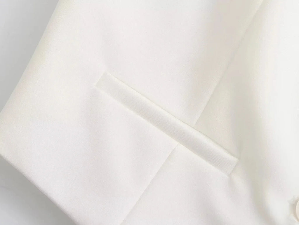 Casual Solid Color V Neck Sleeveless Single Breasted Vest With Elegant Mid Waist Wide Leg Pants Set