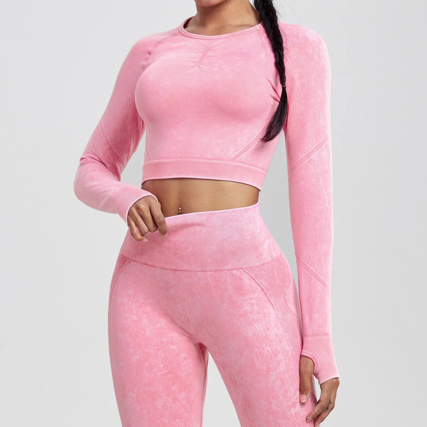 Women's Long Sleeve Round Neck Activewear Tops for Exercise and Running