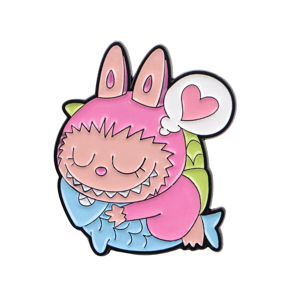 Cute Monster Enamel Pins for Cartoon Anime Lovers - Genie Pin Badge for Backpacks, Lapel Brooch, and Fashion Accessories