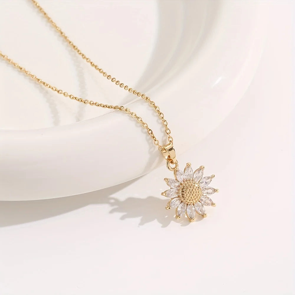 Elegant Sunflower Necklace Gift Set for Love and Loyalty