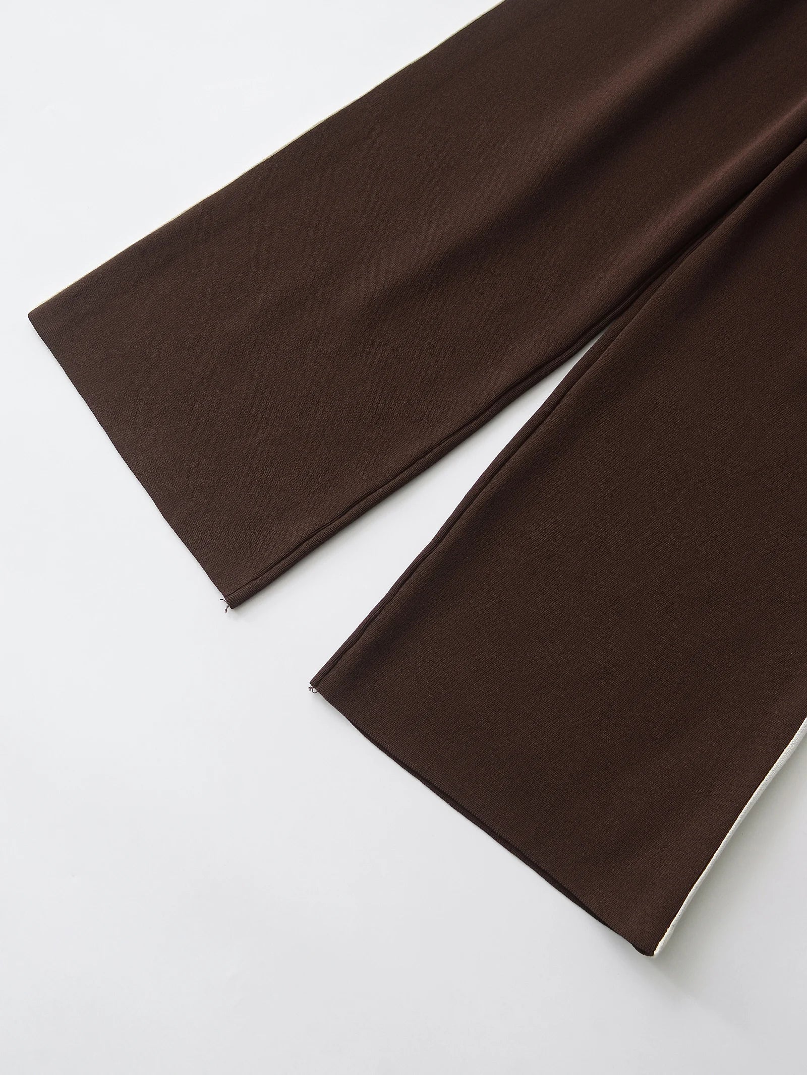 Elegant Women's Knit Sweatshirt and Drawstring Trousers Set with Hooded Zipper