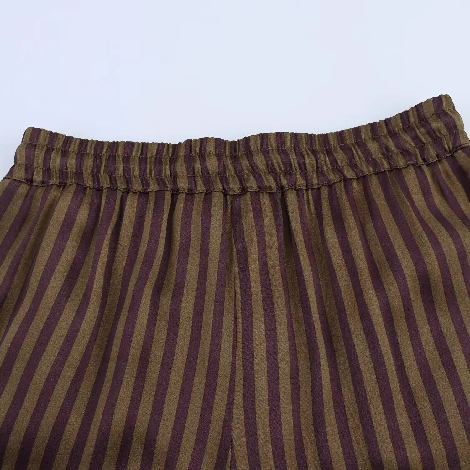 Women's Striped Long Sleeve Shirt with Collar and Striped Casual Pants for Spring Fashion