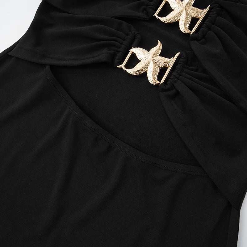 Strapless Summer Dress With Hollow Out Starfish Decor