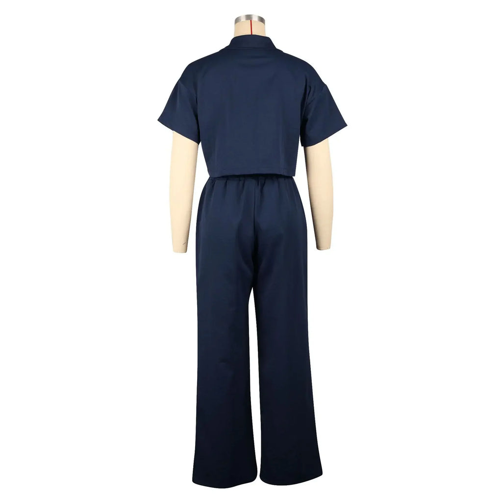 Linen Shirt and Wide Leg Pants Two Piece Set for Women, Casual Street Fashion Outfit
