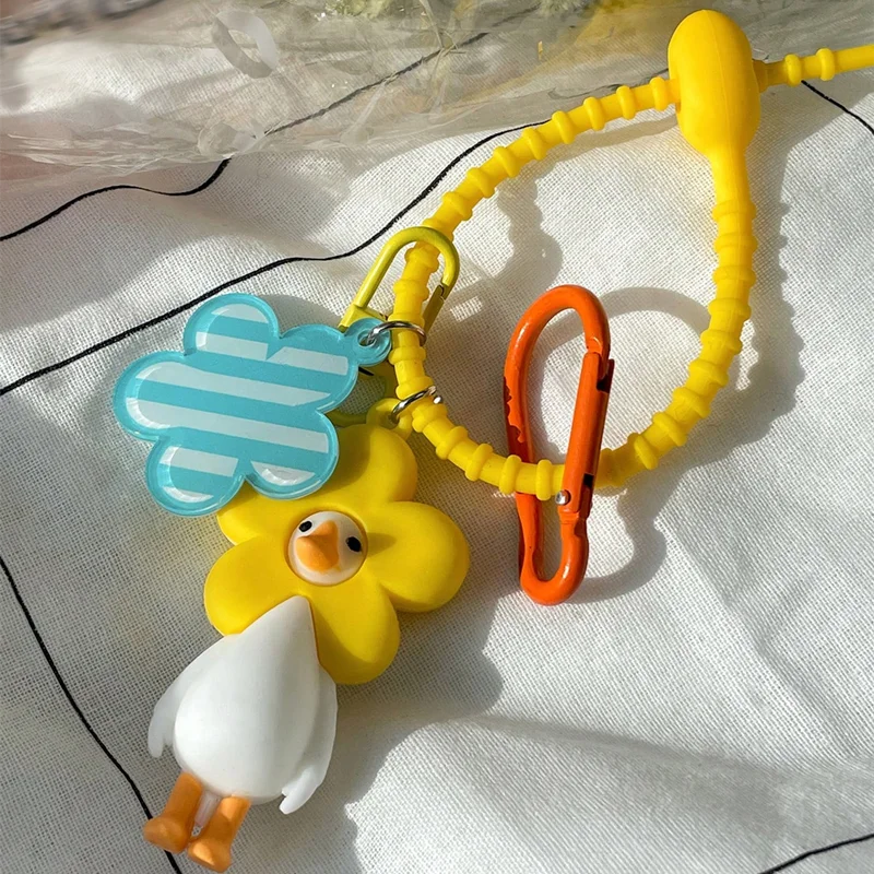 Cute Cartoon Yellow Duck Keychain Personalized Fashionable Pendant for Students