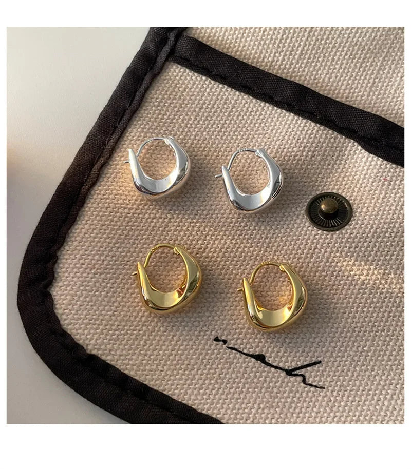 925 Sterling Silver Hoop Earrings for Women Versatile Fashion Jewelry Accessories