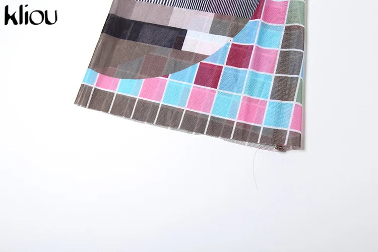 Aesthetic Print Women 2 Piece Set Vintage Hipster Autumn O-neck Full Sleeve Tops and High Waist Pants Clubwear