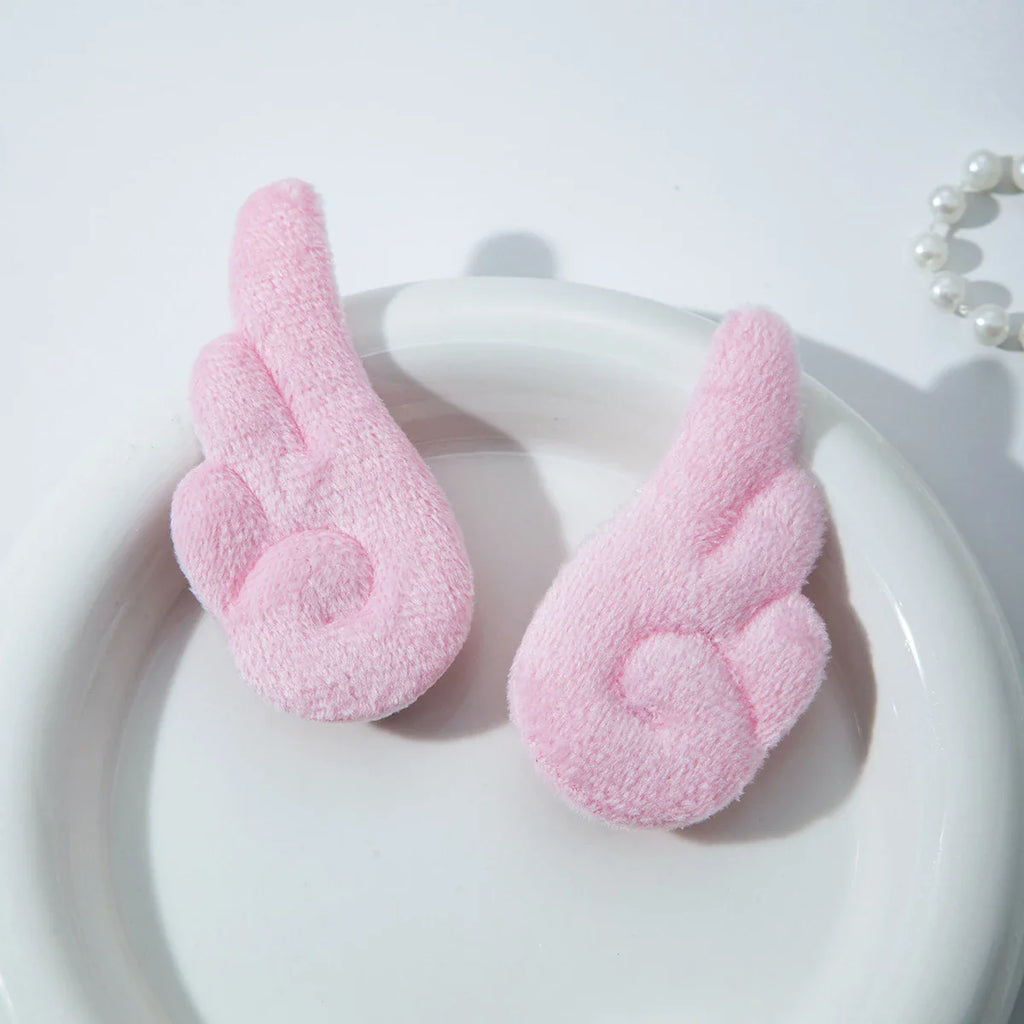 2Pcs Angel Wing Hair Clips Cute Plush Barrettes for Girls Party Wedding Birthday Accessories