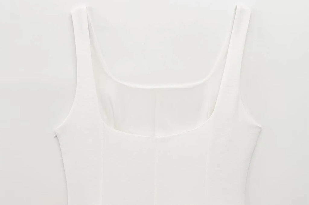 Elegant Womens Sleeveless Solid Mini Dress With Pleated Hem