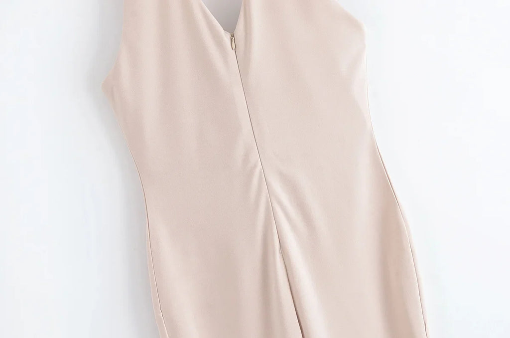 Women's Stylish Flare Pants Jumpsuit Slim Fit Halter Neck Backless Vintage Party Outfit High Street Fashion