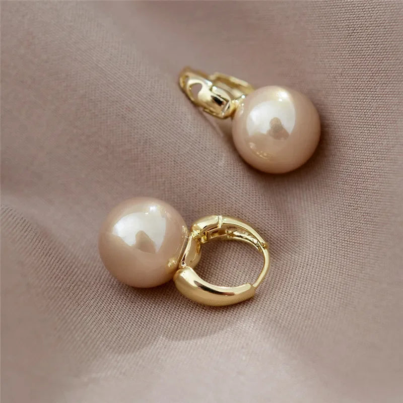 Minimalist Silver Pearl Earrings for Women, Elegant Fashion Wedding Jewelry, Perfect Gift Choice