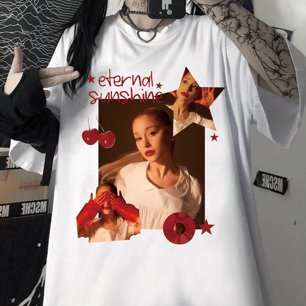 Ariana Grande Eternal Sunshine Cotton Short Sleeve T-Shirt for Women Summer Fans Gift