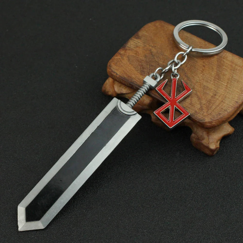 Anime Berserk Sword Keychain Black Swordsman Metal Keyring Cosplay Jewelry Dragonslayer Design for Men