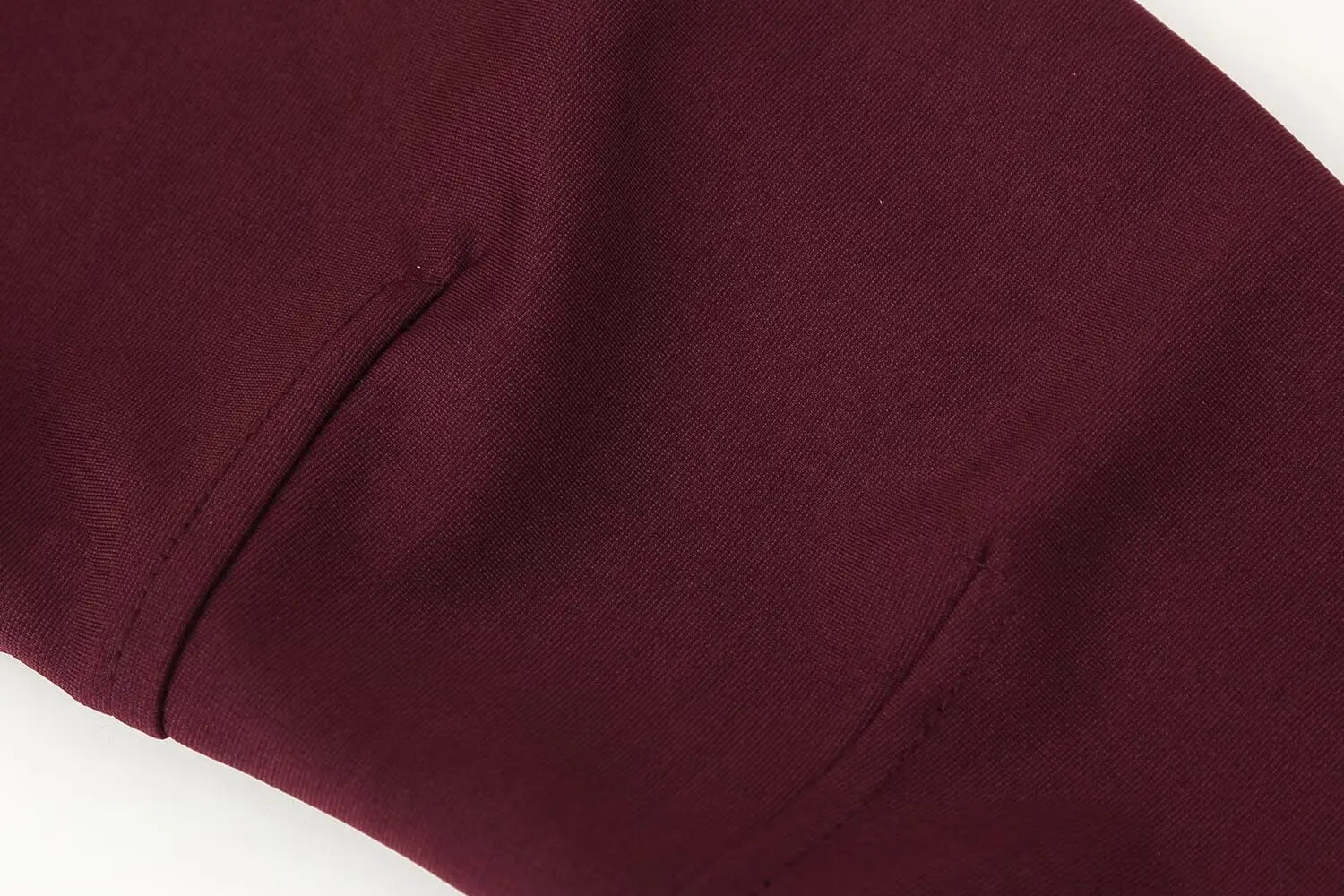 Casual Chic Red Women Elastic Suit with Long Sleeve O Neck Slim Top and High Waist Wide Leg Pants Fashion Set