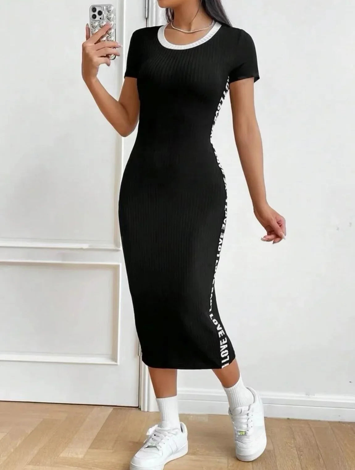 Chic Womens Summer Dress With Woven Band Accents Modern