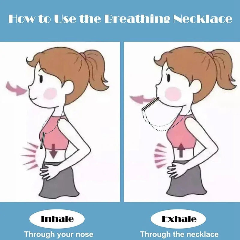 Breathing Anxiety Necklace for Mindfulness and Stress Relief Stainless Steel Calming Chain in Gold Black Silver and Rose Gold