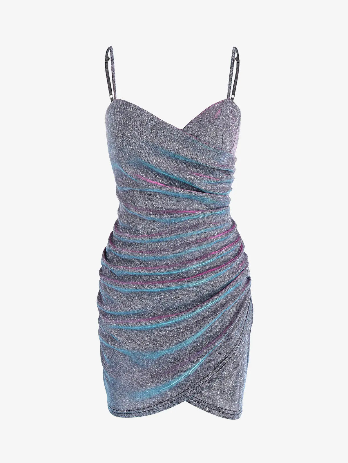 Dazzling Pleated Cross Strap Dress For Women Elegant