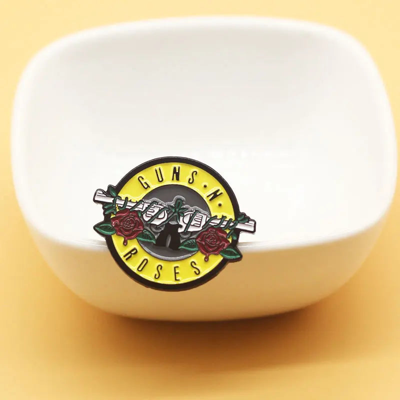 Guns N Roses Badge Cartoon Character Brooch Music Jewelry for Clothing and Bags