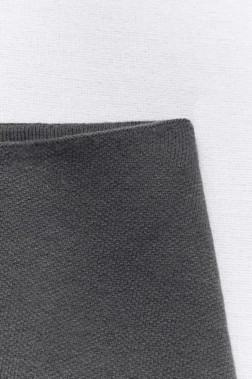 Women's Knit Tailored Cardigan and Skirt Set V-Neck Long Sleeve Jacket with High Waist Elastic A-Line Mini Skirt Stylish Two-Piece Outfit