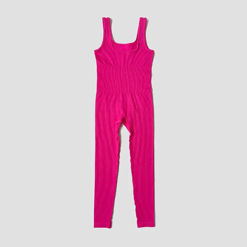 Seamless High Stretch Yoga Jumpsuit for Women Lightweight Breathable Fitness Activewear with Contouring Design and Moisture Wicking Fabric