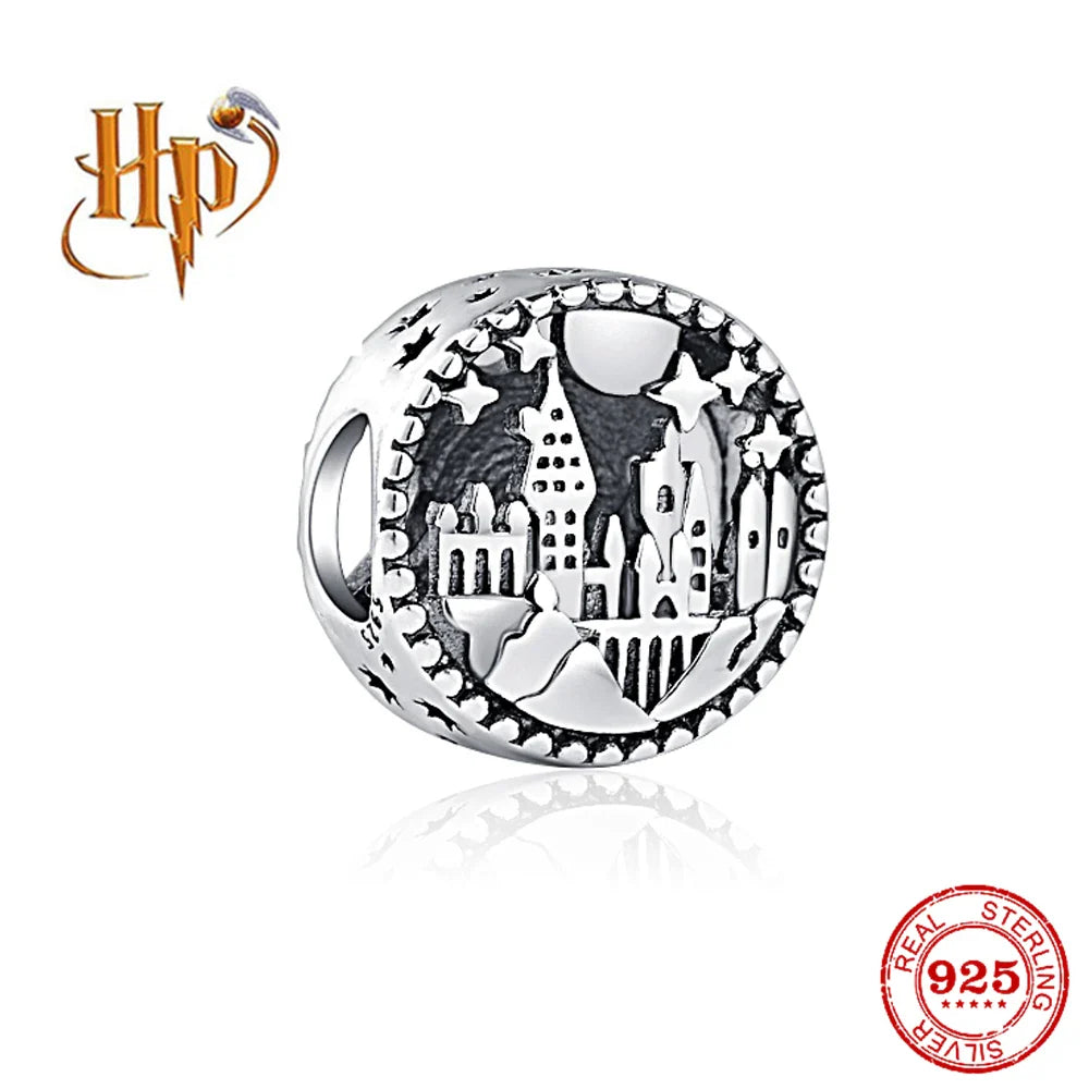 925 Sterling Silver Hat Flower Fairy Charm Bead for DIY Jewelry Bracelets and Pendants