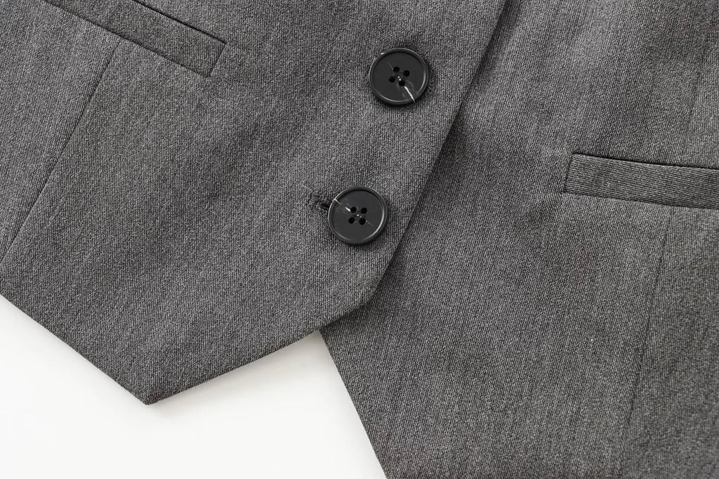 Women Slim-Fit Suit Vest and Trousers Set Vintage V-Neck Sleeveless Chic Summer Outfit