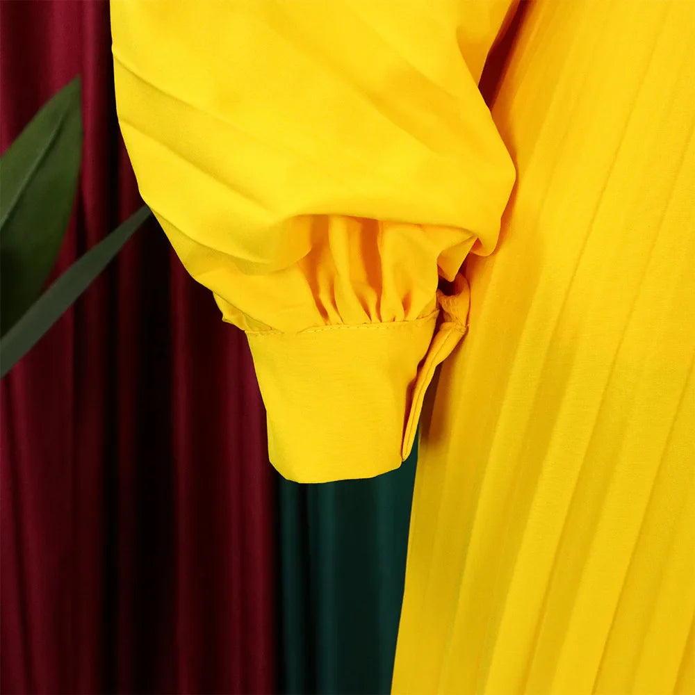 Elegant Two-Piece Women's Pants Set with O Neck Full Sleeve Blouse and High Waisted Wide Leg Trousers Fashionable Matching Outfit