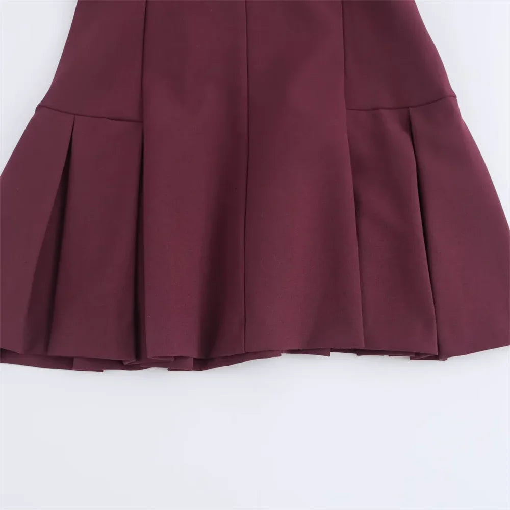 Womens Slimming Mini Dress With Flip Collar And Button