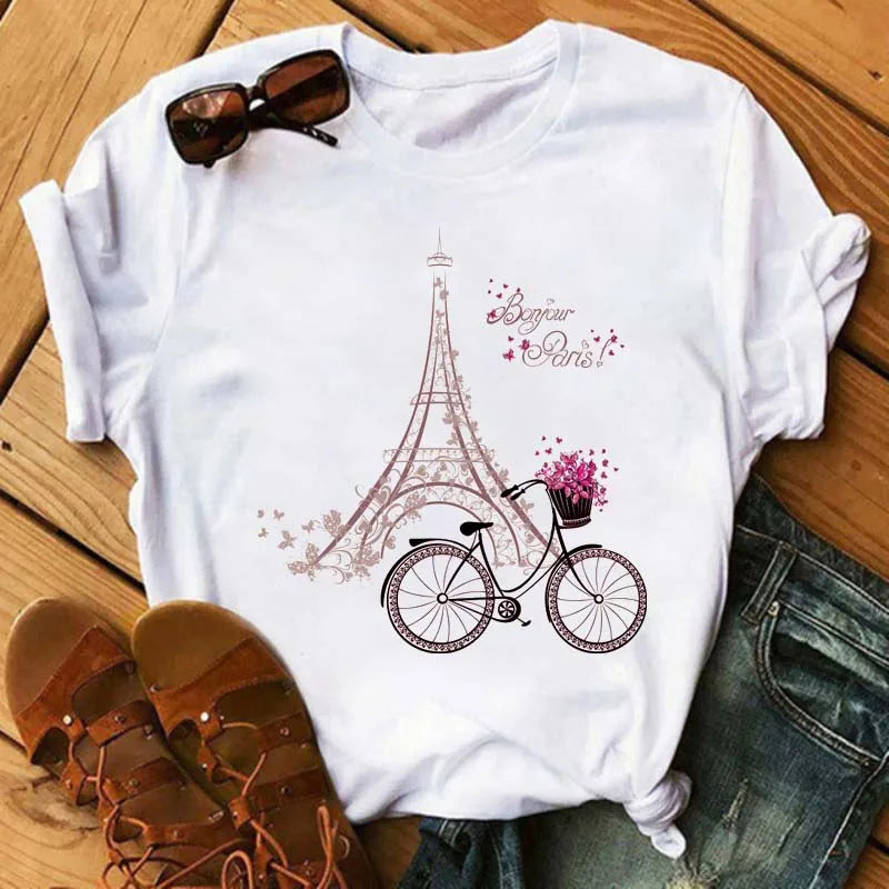Women's Funny Wine Print T Shirt Casual Short Sleeve O Neck Tee for Summer Fashion