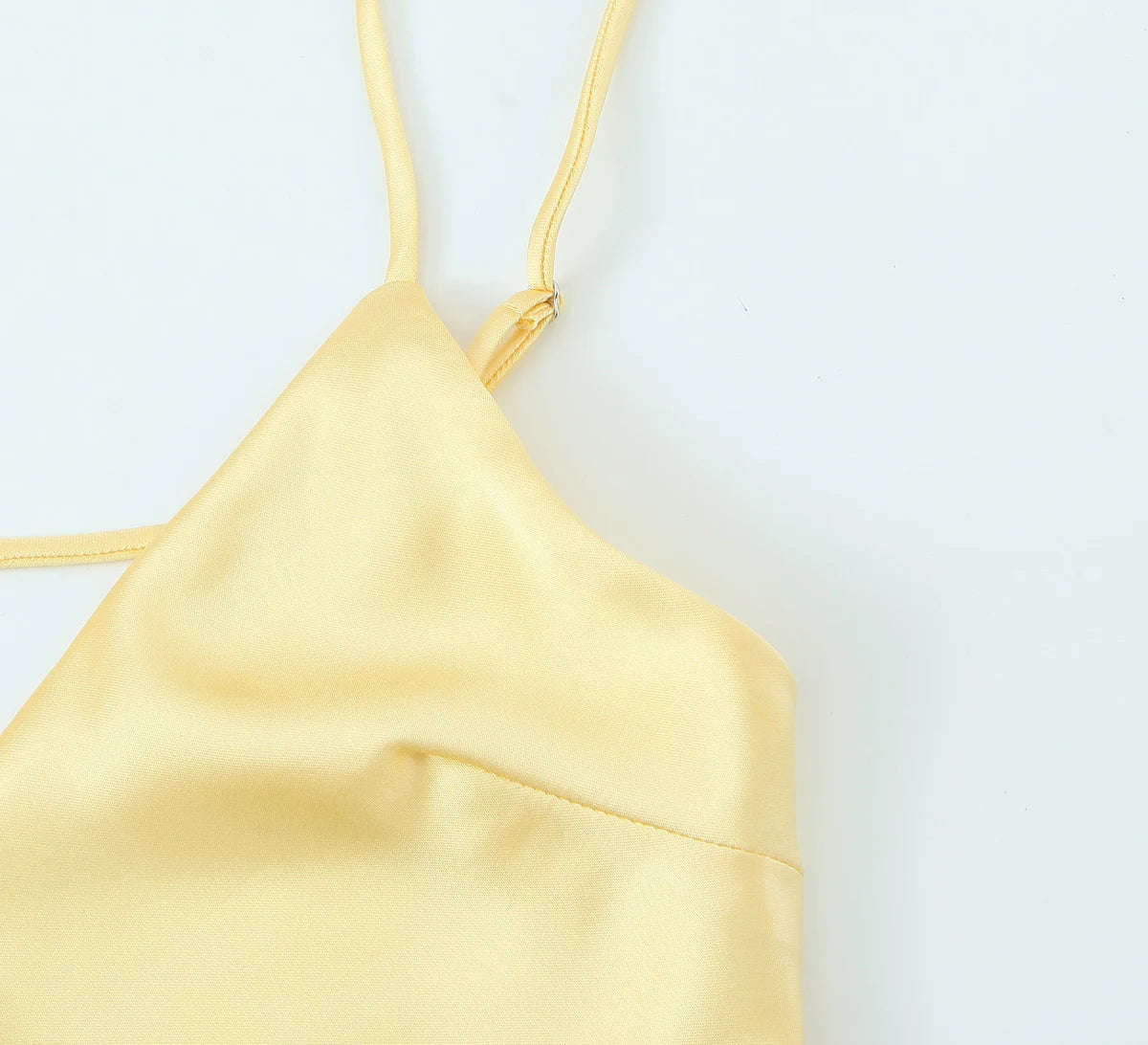 Silky Satin Backless Midi Dress With Textured Finish