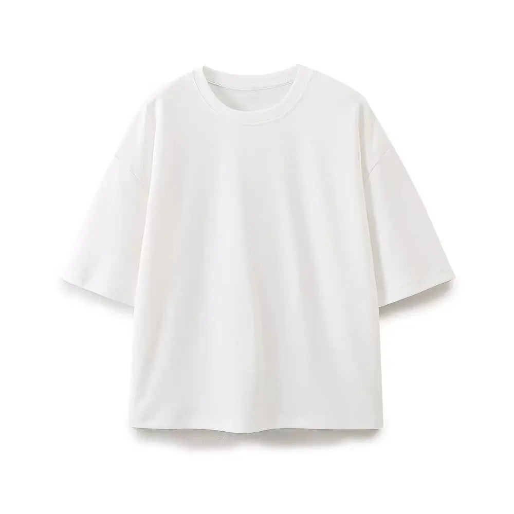 Women's Solid Casual T Shirt and Pant Set with Short Sleeves and Lace-Up Side Pockets