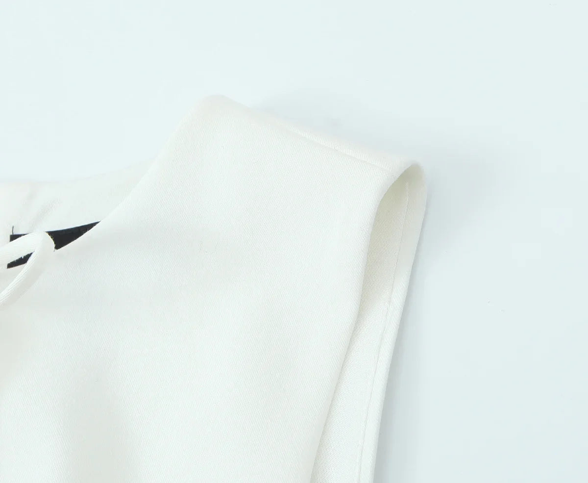 Sexy Bow Pleated Sleeveless Mini Dress For Summer Women