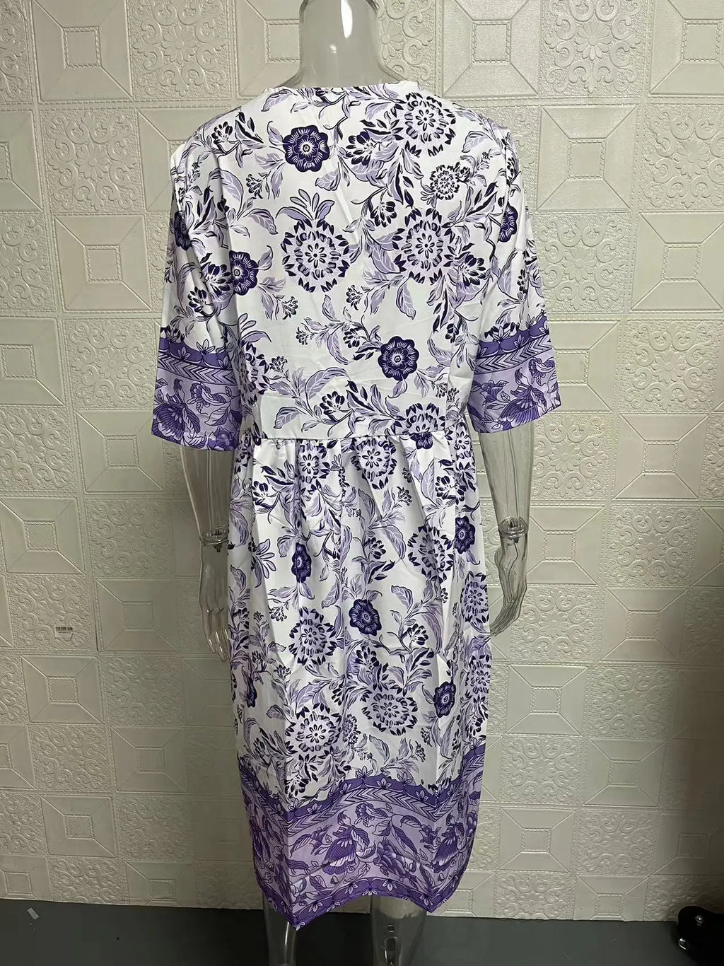 Loose Floral Print Elegant V Neck Dress For Women Everyday