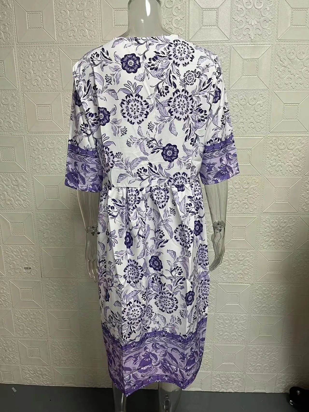 Loose Floral Print Elegant V Neck Dress For Women Everyday