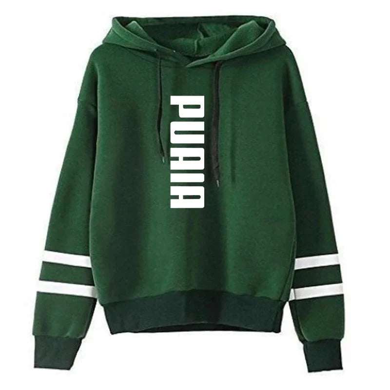 Autumn Winter Women's Casual Hooded Sweatshirt Comfortable Jogging Top for Outdoor Activities