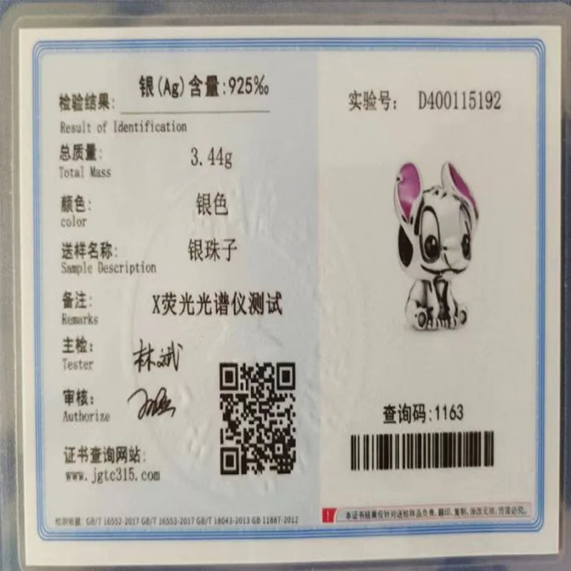 925 Sterling Silver Disney Pendant Beads for DIY Bracelets Perfect Women's Fashion Gift