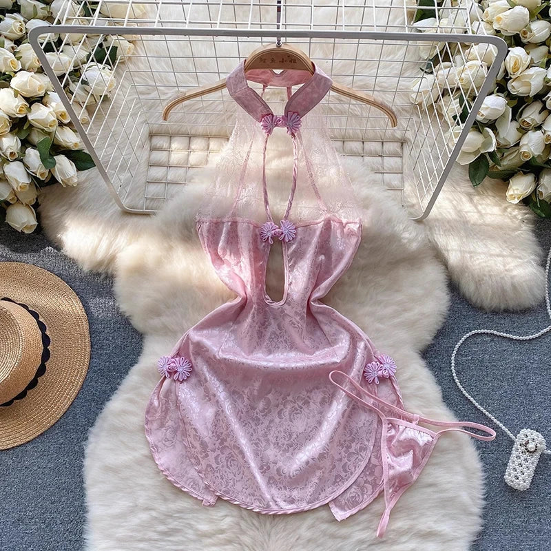 Sexy Anime Cosplay Qipao Bodysuit Nightgown Lingerie