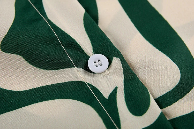 Trendy Print Off Shoulder Shirt and Trouser Set with Long Sleeve Design