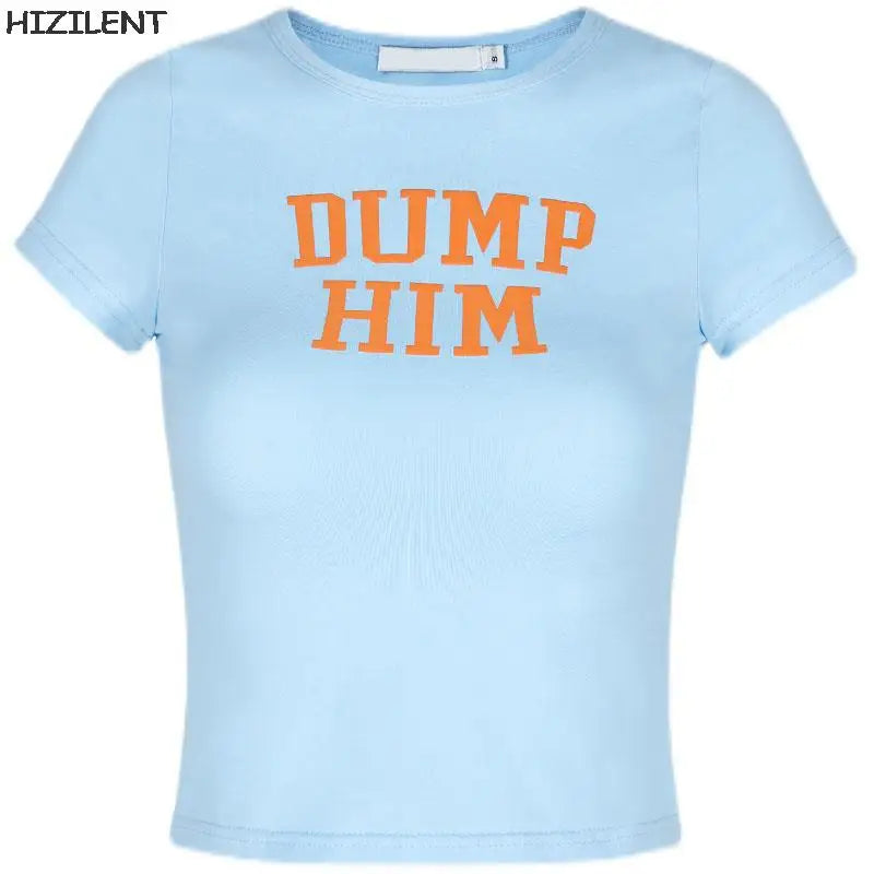 Y2K Grunge Aesthetic Gothic Punk T Shirt for Women with Graphic Print Slim Fit Crop Top Short Sleeve Emo Fashion