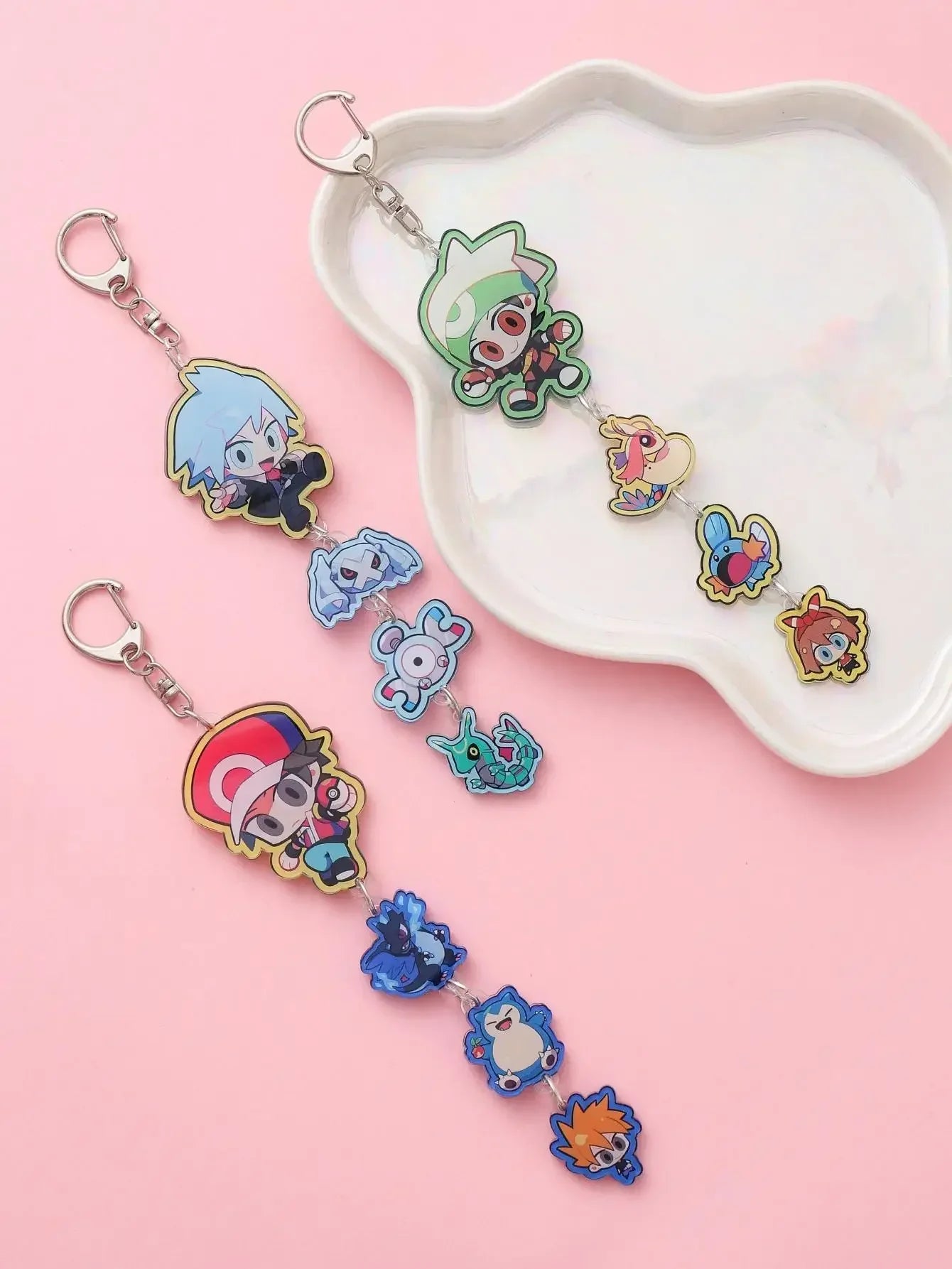 Cute Anime Acrylic Keychain Accessory Cartoon Car Bag Pendant Gift for Friends Fans