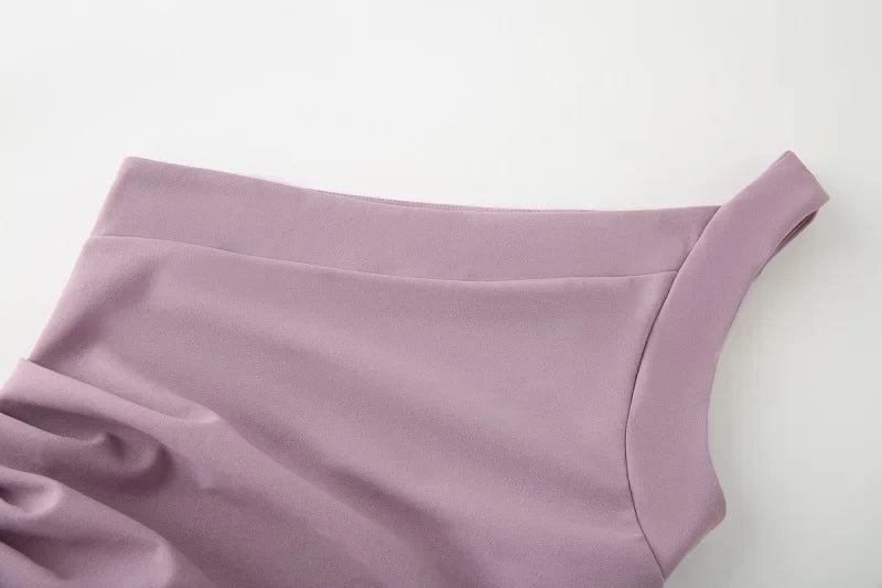 Asymmetric Pleated Off Shoulder Midi Dress For Women