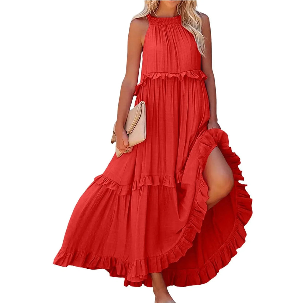 Women Summer Maxi Dress Lightweight Beach Swing Dress