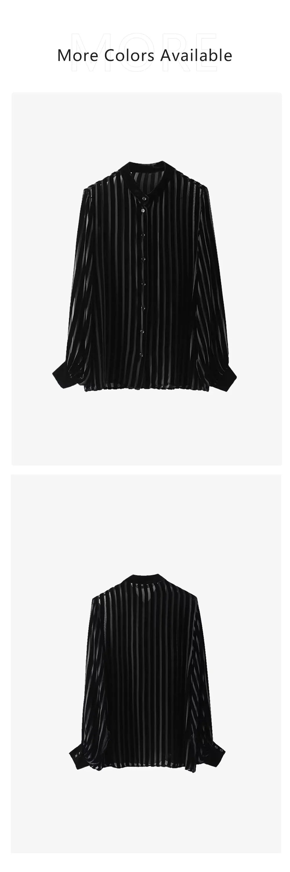 Versatile Black Blended Velvet Shirt for Women Slimming Three-Dimensional Design Business Casual and Leisure Fashion Top