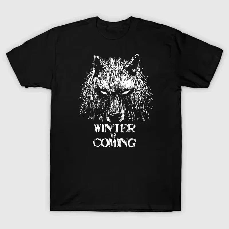 Game of Thrones Winter Is Coming T-Shirt Short-Sleeved Streetwear Tee for Men and Women