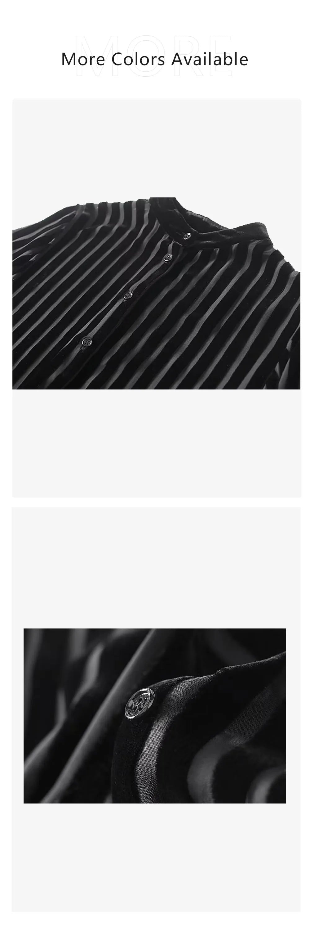 Versatile Black Blended Velvet Shirt for Women Slimming Three-Dimensional Design Business Casual and Leisure Fashion Top