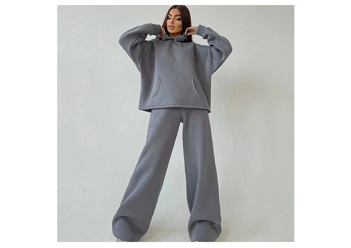 Women Oversized Tracksuit Set with Hoodie and Sweatpants Comfortable Two Piece Outfit