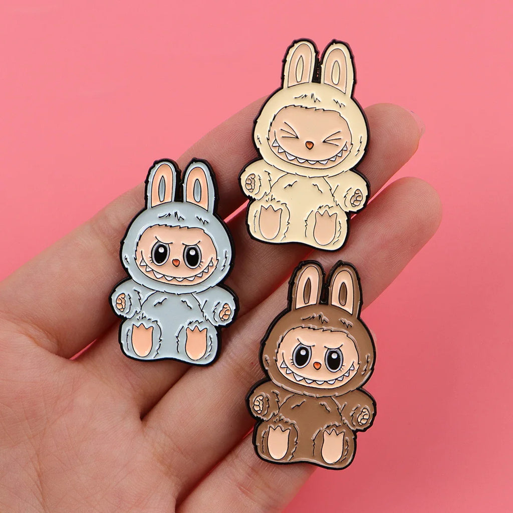 Cute Monster Enamel Pins for Cartoon Anime Lovers - Genie Pin Badge for Backpacks, Lapel Brooch, and Fashion Accessories
