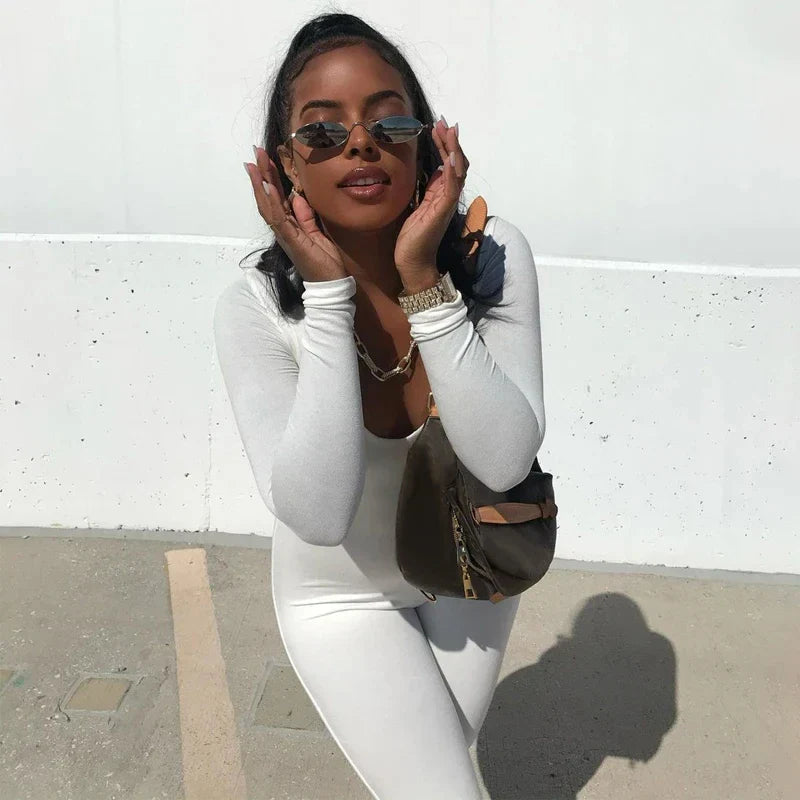 Women's Long Sleeve Bodycon Jumpsuit One Piece Streetwear Overall Autumn Winter Outfit