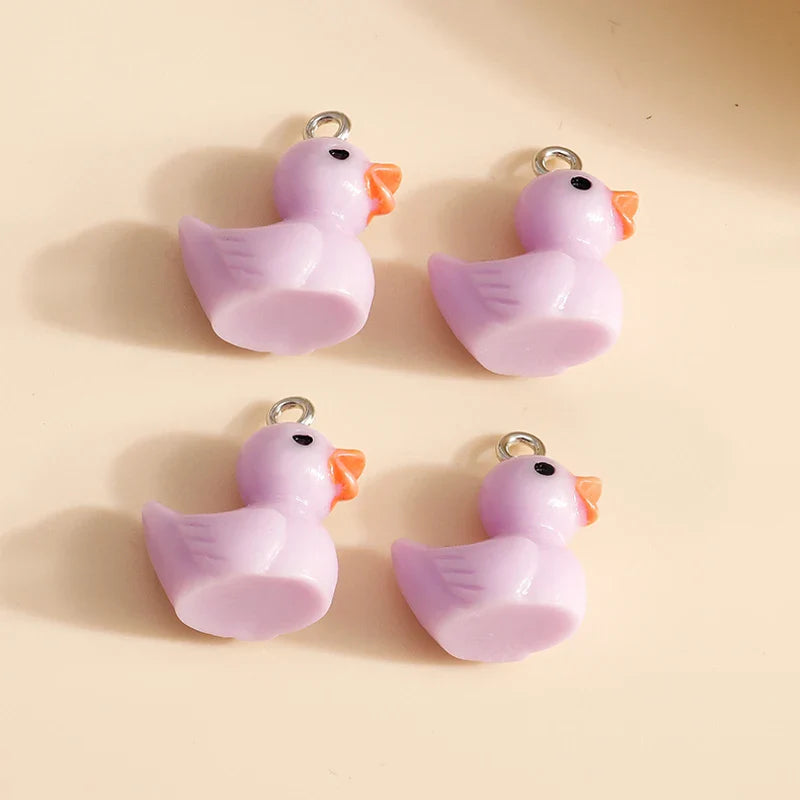 10pcs Cute Imitation Resin 3D Chicken Charms for DIY Jewelry Making Earrings and Bracelets