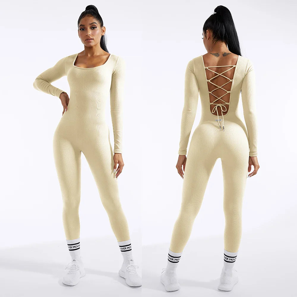 Bodycon Slim Fit Zipper Jumpsuit for Women Casual Brown Fitness Romper Streetwear Playsuit Overall
